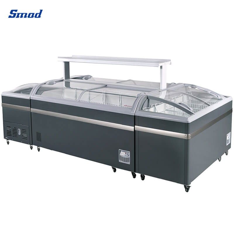 Smad 17.7 cu.ft. Glass Door Display Island Freezer