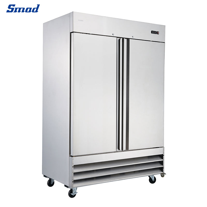 Smad 47 Cu.Ft.54 In.Double Door Stainless Steel Restaurant Commercial Reach In Freezer