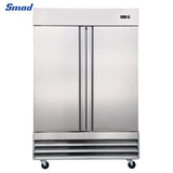 Smad 47 Cu.Ft.54 In.Double Door Stainless Steel Restaurant Commercial Reach In Freezer