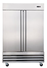 Smad 47 Cu.Ft.54 In.Double Door Stainless Steel Restaurant Commercial Reach In Freezer