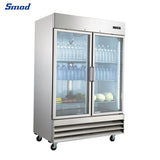 Smad 47 Cu.Ft.54 In.Glass Door Stainless Steel Restaurant Commercial Reach In Freezer