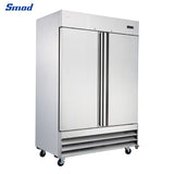 Smad 47 Cu.Ft.54 In.Double Door Stainless Steel Restaurant Commercial Reach In Refrigerator