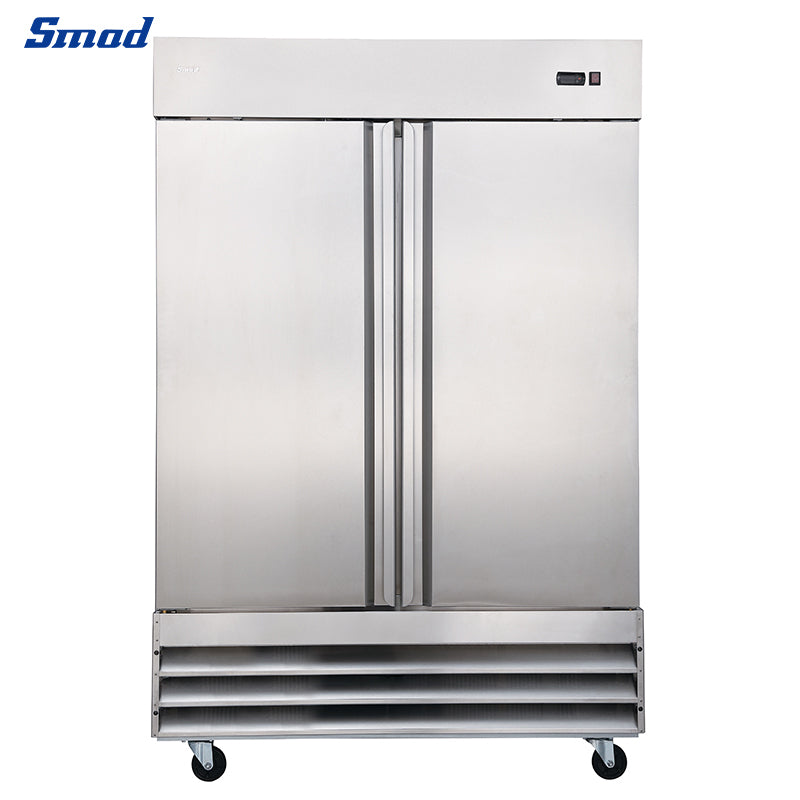 Smad 47 Cu.Ft.54 In.Double Door Stainless Steel Restaurant Commercial Reach In Refrigerator