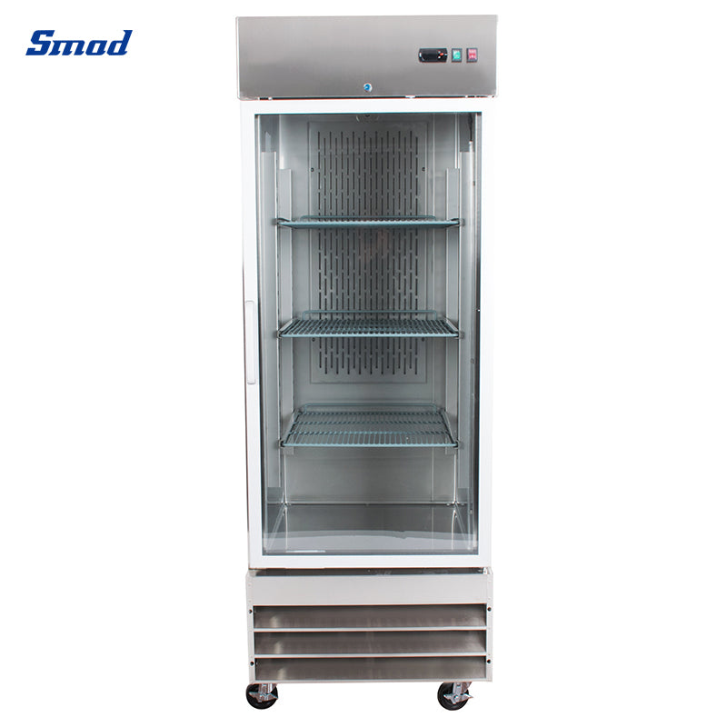 Smad 23 Cu. Ft. Single Glass Door Industrial Reach-In Refrigerator