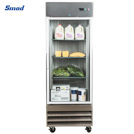 Smad 23 Cu. Ft. Single Glass Door Industrial Reach-In Refrigerator